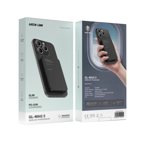 Green Lion GL-MAG 5 5000mAh Powerbank - Black