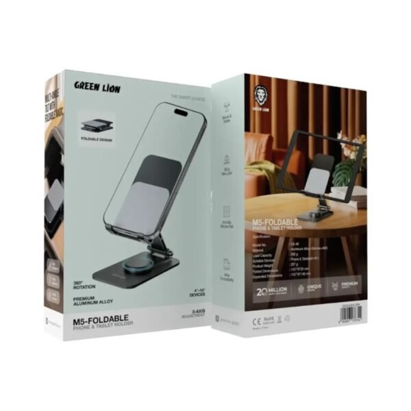 : Green Lion M5 is a foldable holder/stand for phones and tablets