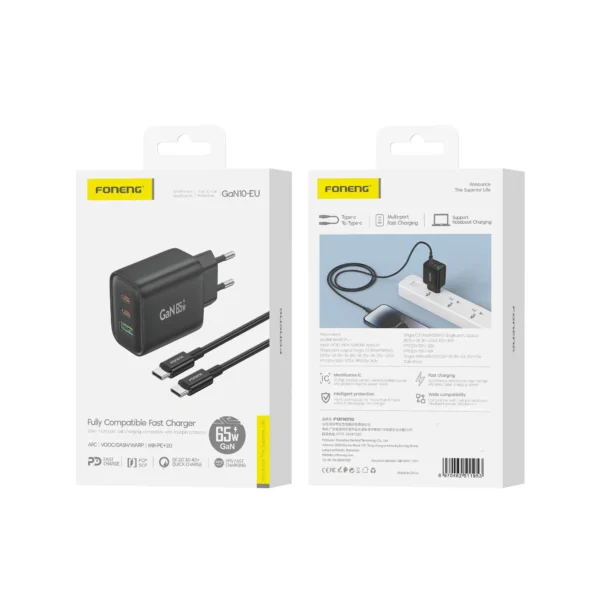 GaN10-EU A+C+C 3-Port GaN Charger (65W